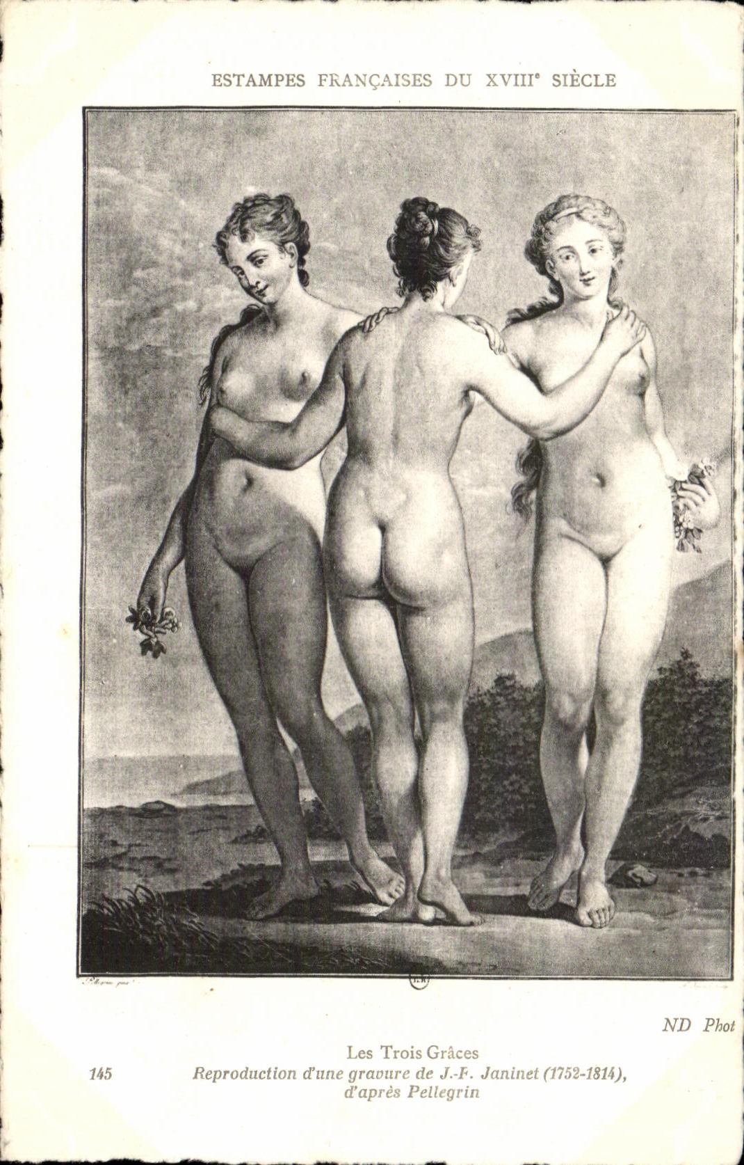 CPA Estampes Francaises Du XVIII Siecle Les Trois Graces Janinet Femmes nues erotique