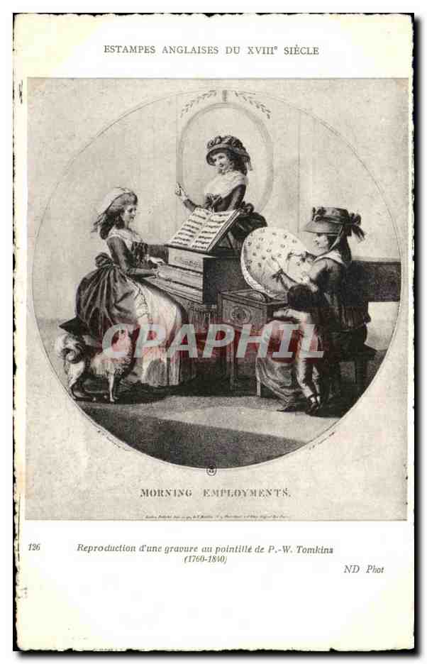 CPA Estampes Anglaises Du XVIII Siecle Morning Employments Reproduction Tomkins 1760 1840 Piano Clavecin