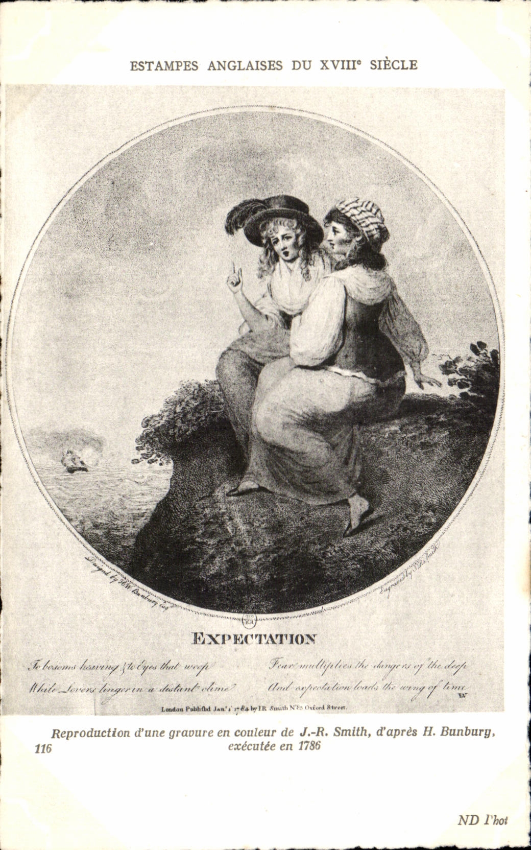 CPA Estampes Anglaises Du XVIII Siecle Expectation Reproduction d une gravure en couieur de J R Smith D apres H Bunbury executee en 1786