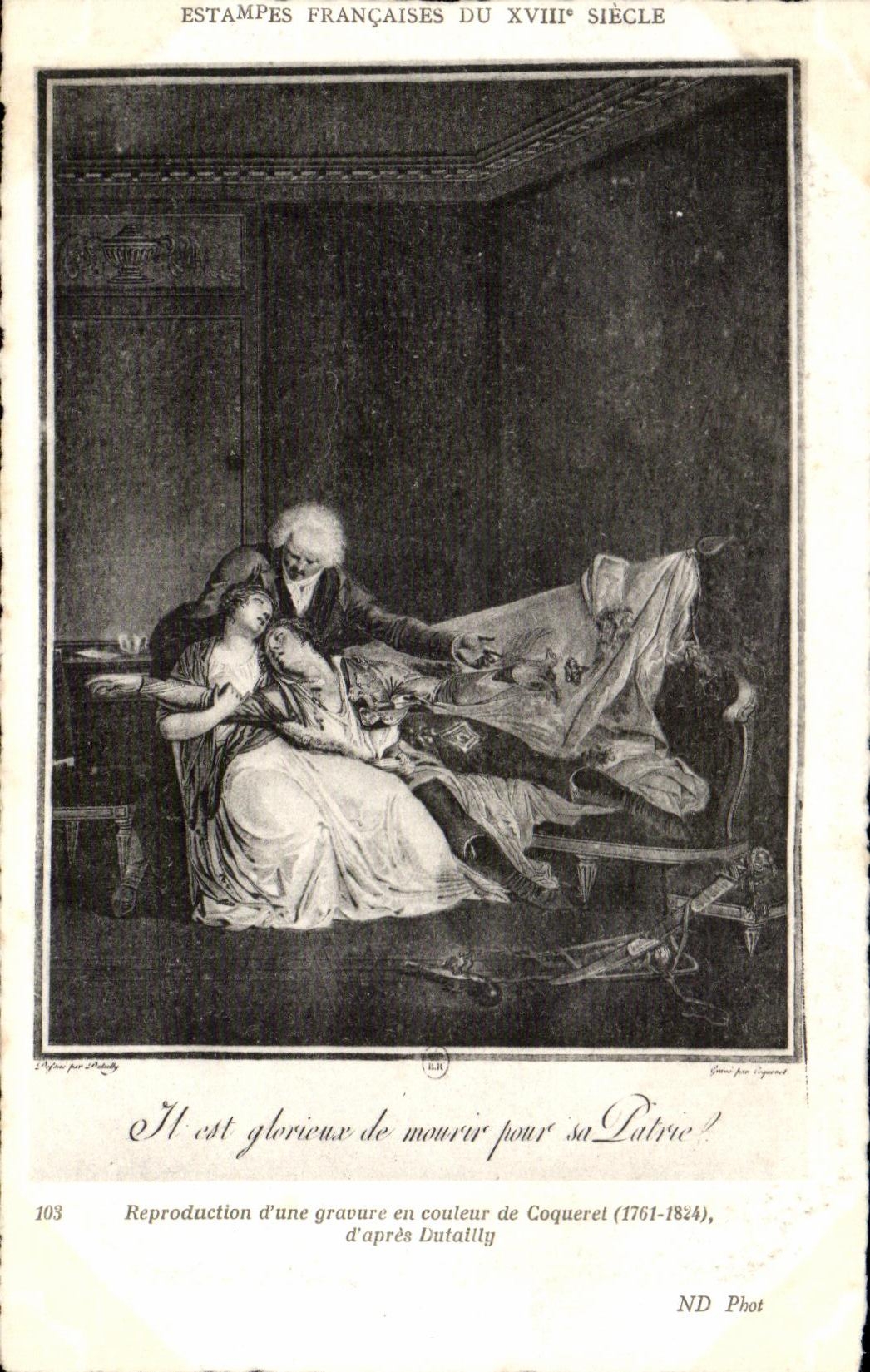 CPA Estampes Anglaises Du XVIII Siecle Reproduction d une gravure en couleur de Coqueret 1761 1824 d apres Dutalllg
