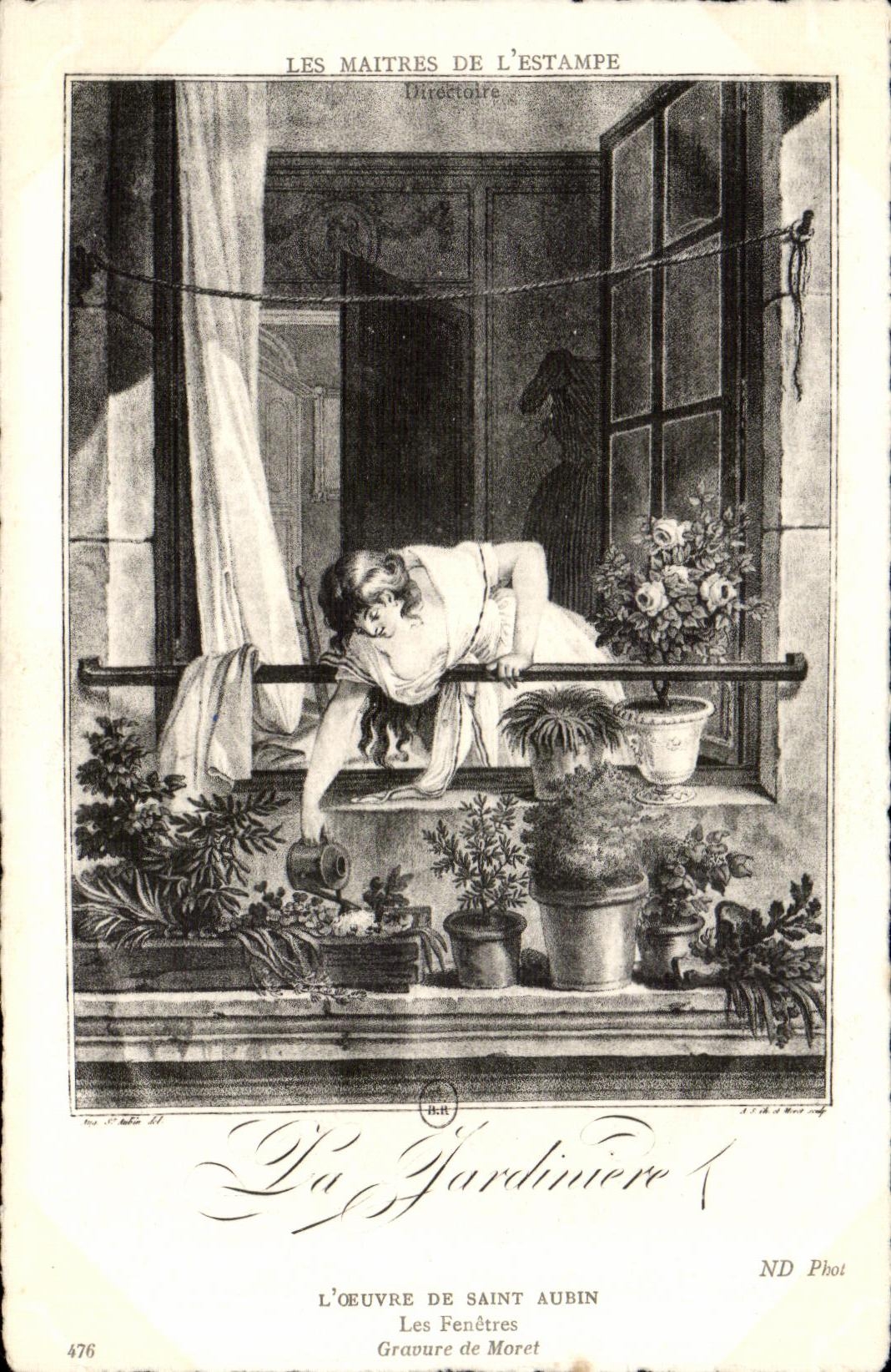 La Jardinière — L'Œuvre de Saint Aubin, gravure de Moret — ND Phot, n° 476