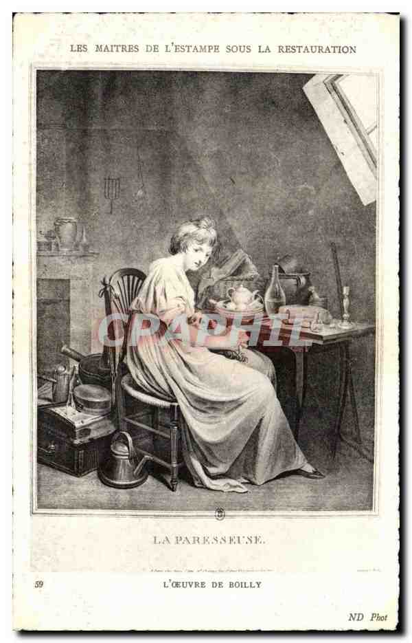 CPA Les Maitres De L Estampe Sous La Restauration La Paresseuse L Oeuvre De Boilly