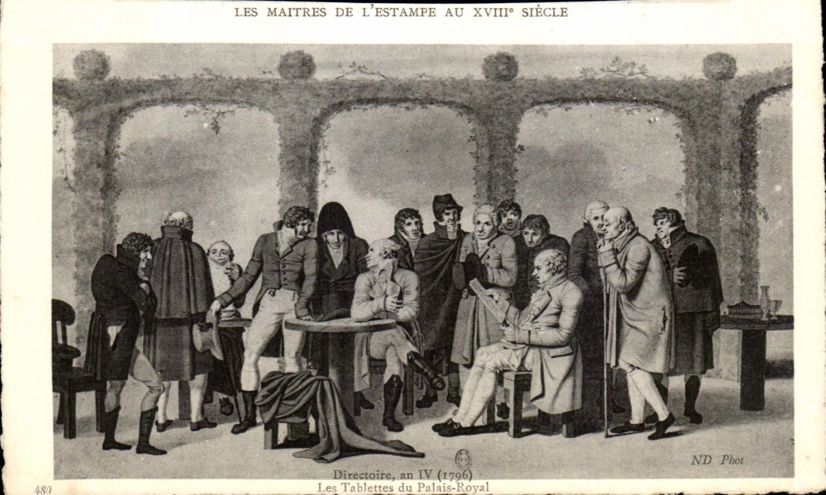 CPA Les Maitres De L Estampe Au XVIII Siecle Directoire an IV 1796 Les Tablettes du Palais Royal