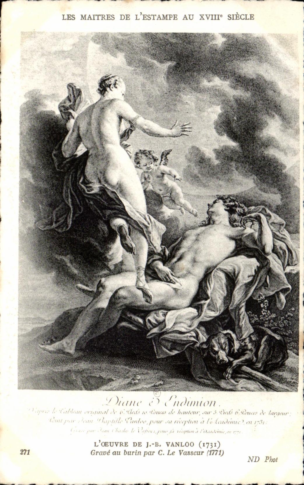 CPA Les Maitres De L Estampe Au XVIII Siecle L Oeuvre De J B Vanloo 1731 Grave au burin par C Le Vasseur 1771