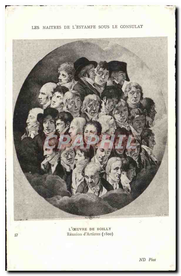 CPA Les Maitres De L Estampe Sous Le Consulat L Oeuvre De Boilly Reunion d Artistes 1800