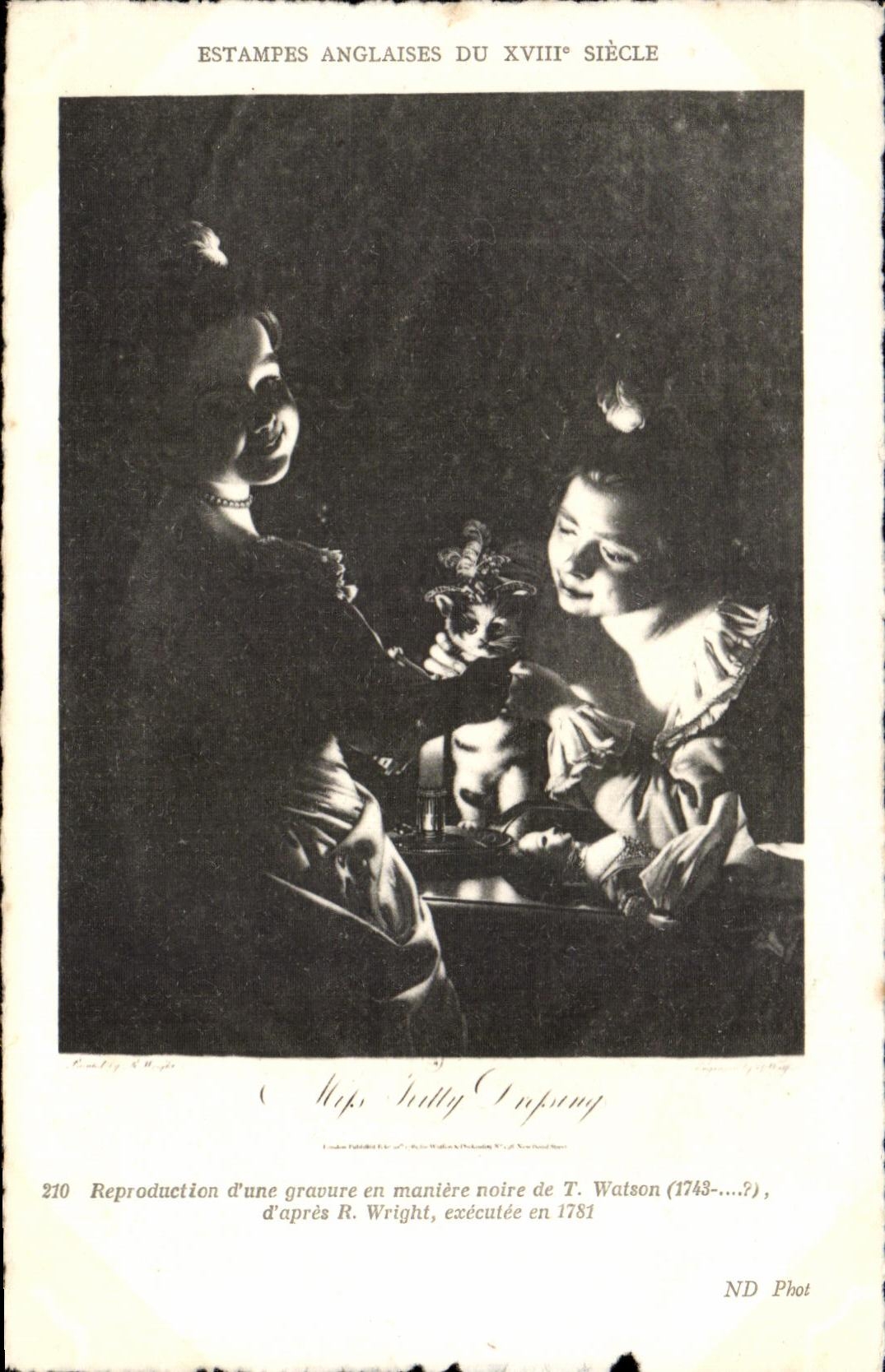 CPA Estampes Francaises Du XVIII Siecle Reproduction d une gravure en maniere noire du T Watson 1743 d apres R Wright execulee en1781