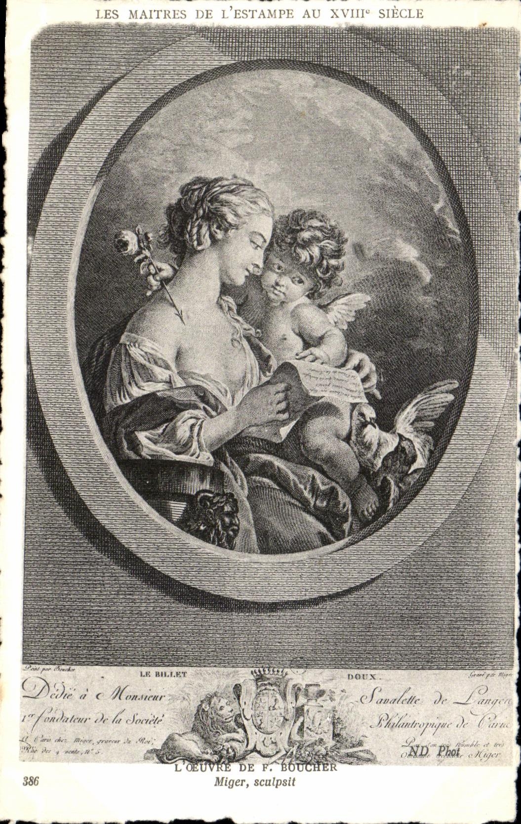 CPA Les Maitres De L Estampe Au XVIII Siecle L Oeuvre De F Boucher Miger Sculpslt