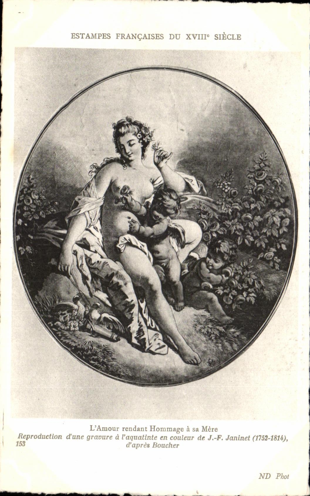 CPA Estampes Frencaises Du XVIII Siecle L Amour rendant Hommage a sa Mere