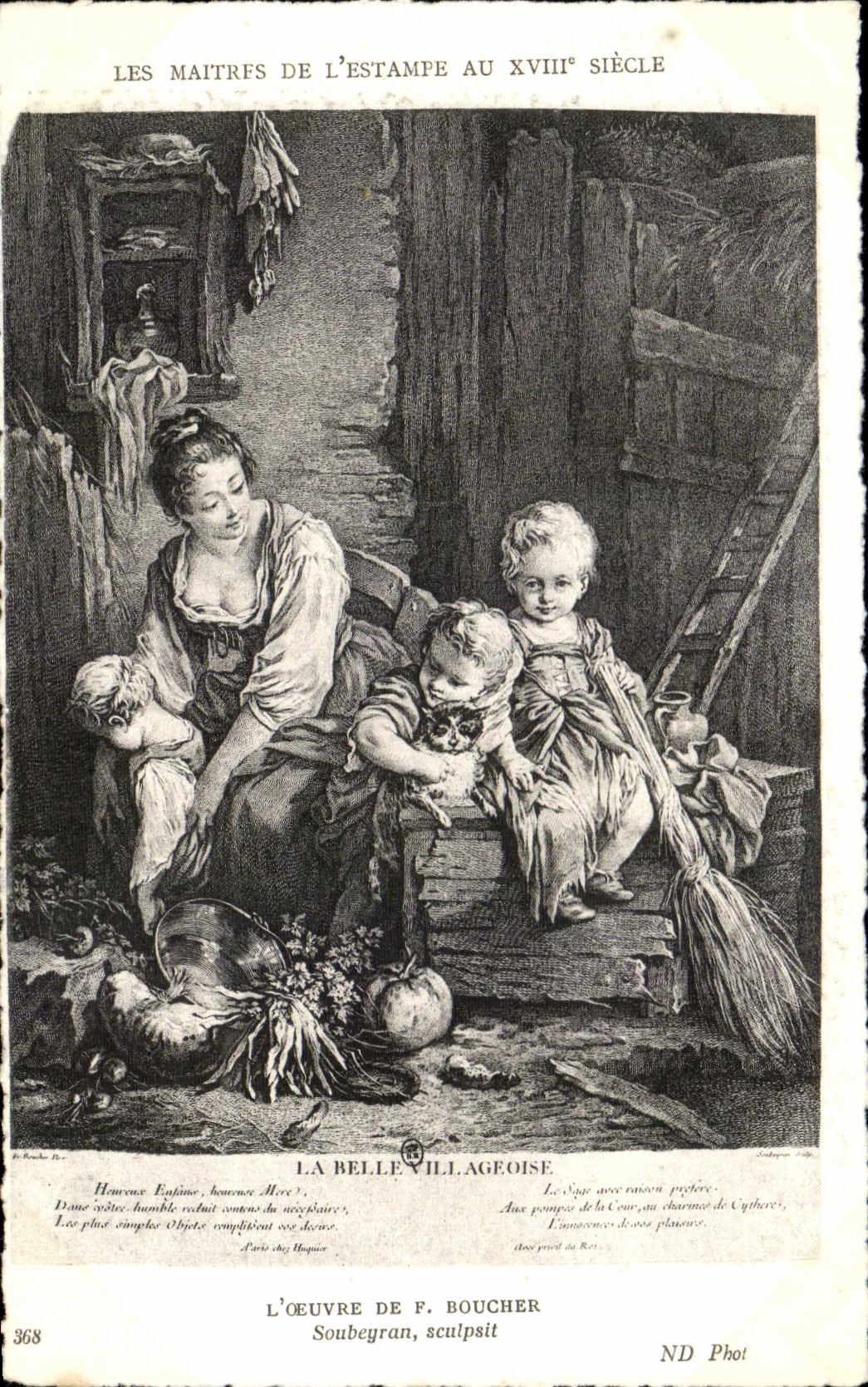 CPA Les Maitres De L Estampe Au XVIII Siecle L Oeuvre De F Boucher Soubeyran Sculpsit