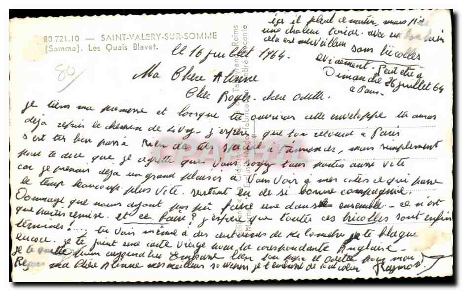CPA Saint Valery Sur Somme Les Quais Blavet — Back