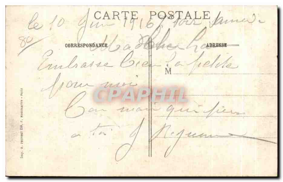 Bouchoir (Somme) — L'Église après le terrible bombardement — J. Courcier, Paris — Verso