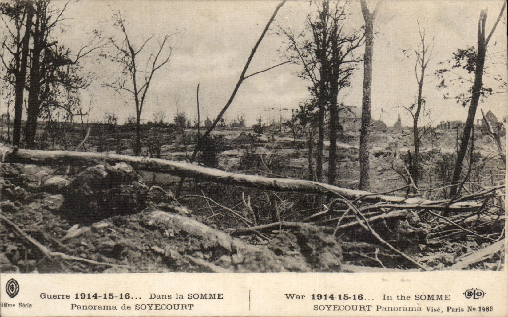 CPA Guerre 1914 15 16 Dans la Somme Panorama de Soyecourt War 1914 15 16 In the Somme Soyecourt Panorama Militaria