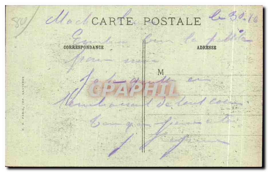 Flaucourt (Somme) — Ruines de la gare du chemin de fer établie par les Allemands — Visé Paris 221 bis — Rückseite
