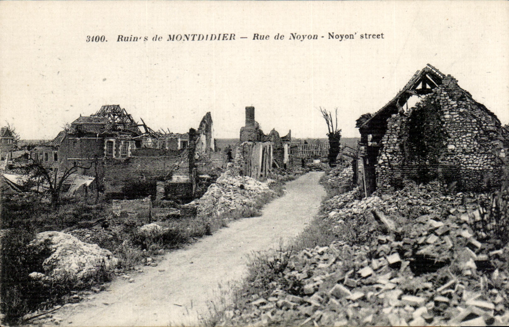 Ruines de MONTDIDIER — Rue de Noyon — éditeur Phototypie Paris
