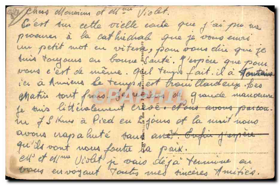 CPA Amiens Caserne Caserne Friant du 51 m Militaria — Rückseite