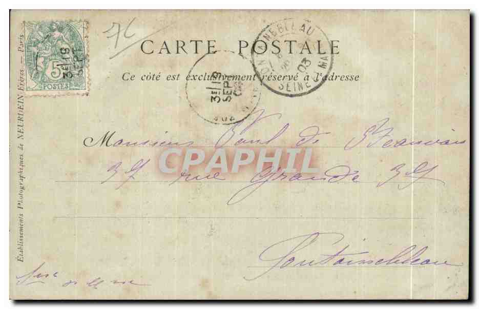 CPA Rouen Le Tbeatre des Arts Tramway — Verso