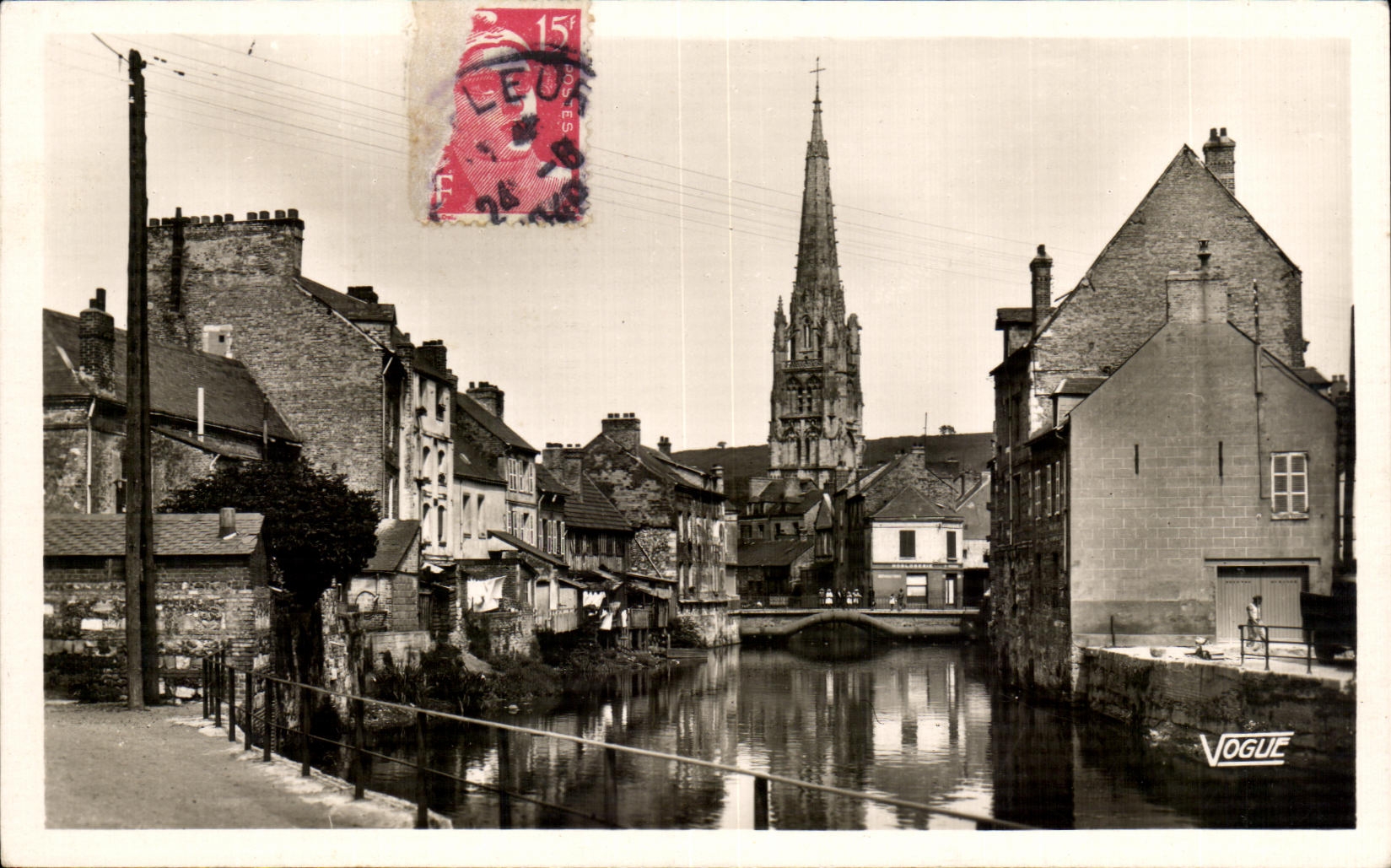 CPA Harfleur Eglise vue de la Lezarde