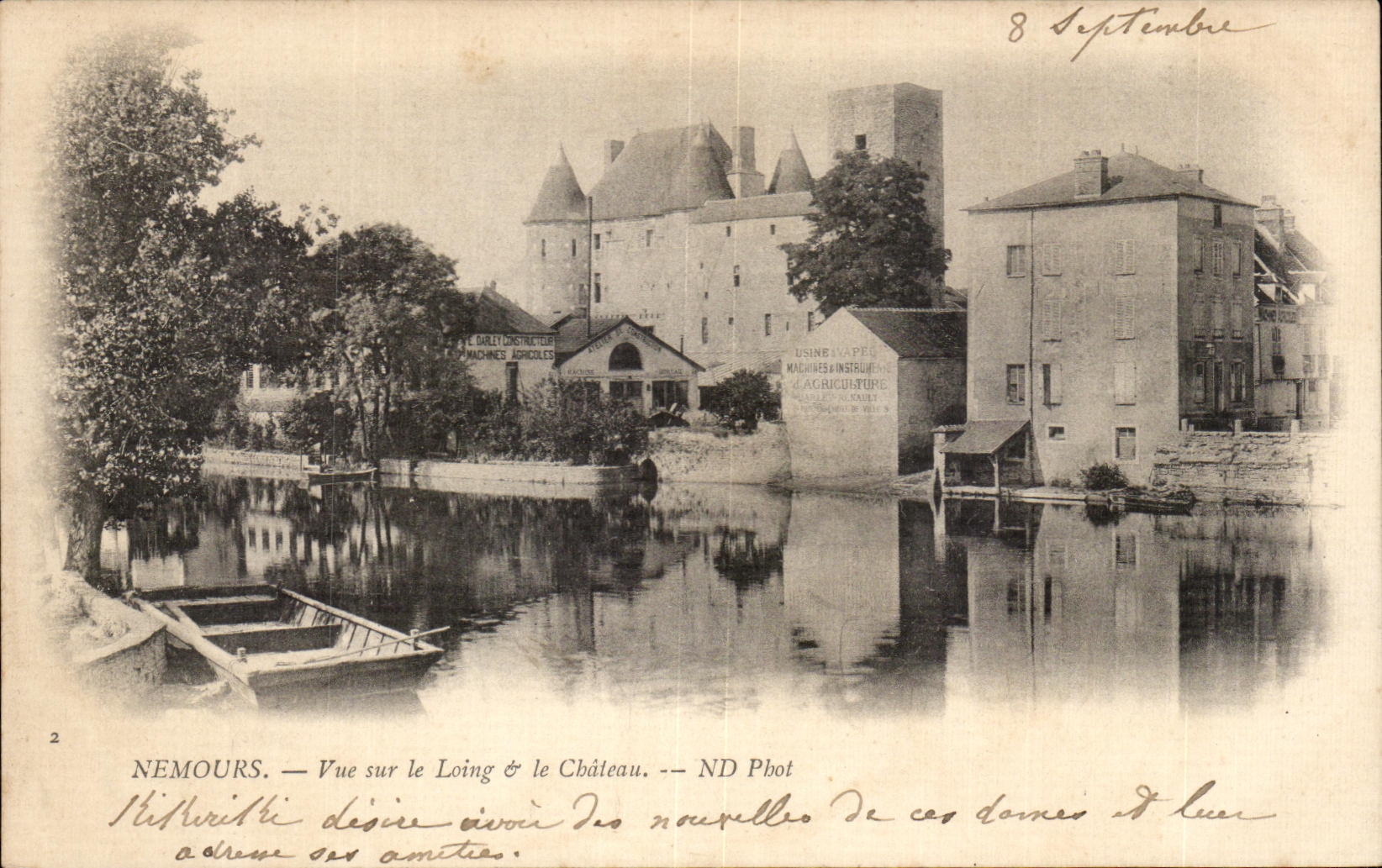 CPA Nemours Vue sur le Loing le Cbateau ND Pbot 
