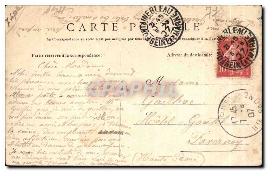 CPA Nemours Bief du Moulin de la Ville — Rückseite