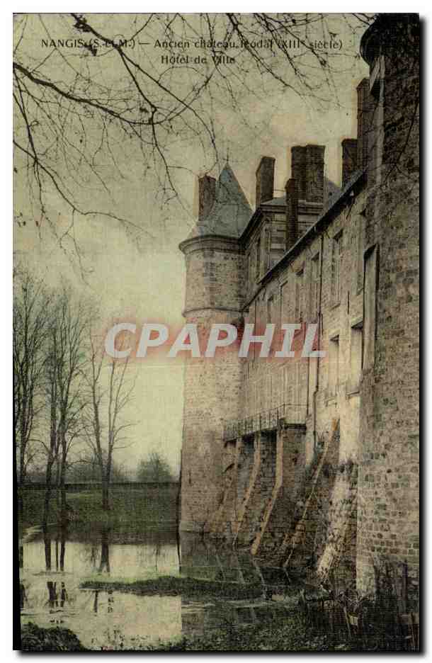 CPA Nangis Ancien chateau feodal Hotel de ville