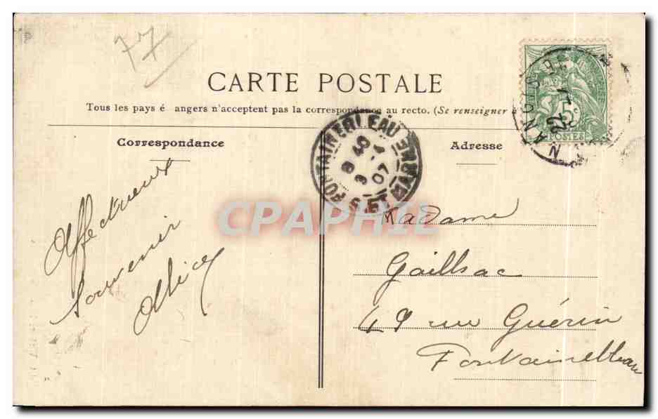 CPA Nangis Ancien chateau feodal Hotel de ville — Back