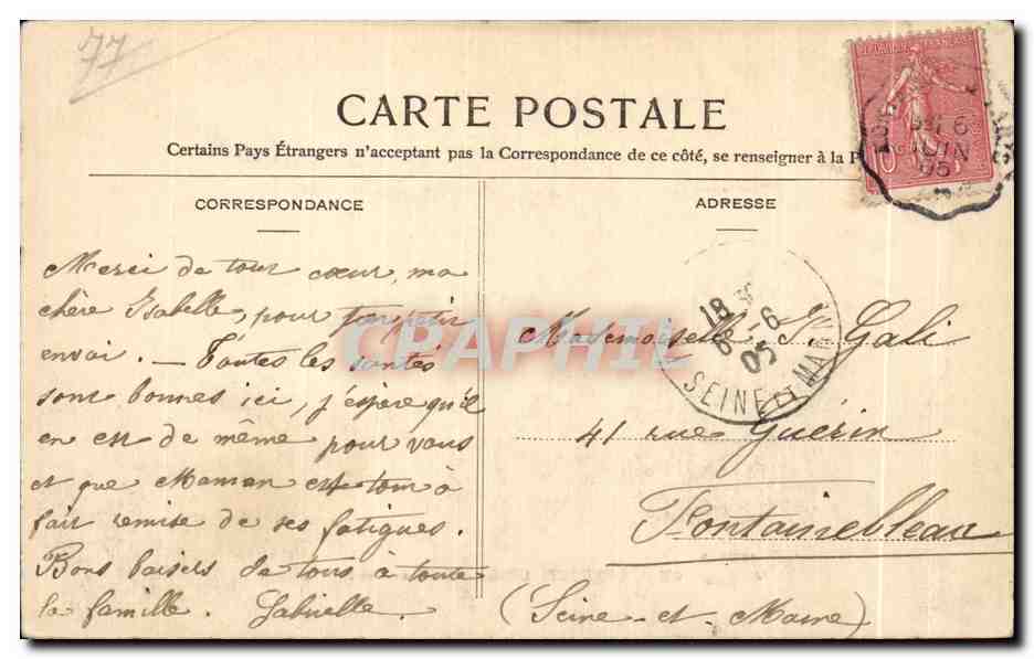 CPA Grez Sur Loing Les Ruines et l Eglise — Rückseite