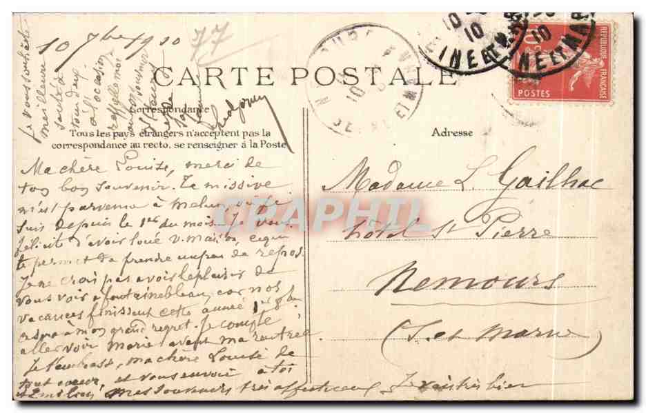 CPA Melun Notre Dame et la Maison Centrale — Rückseite
