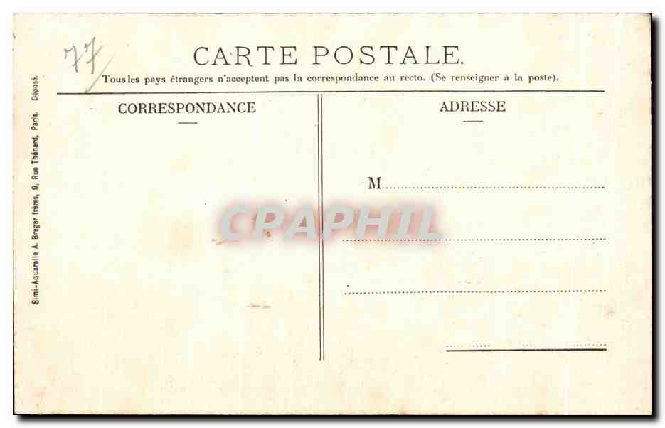 CPA Lorrez Le Bocage Chateau du Comte de Segur Face Midi — Back
