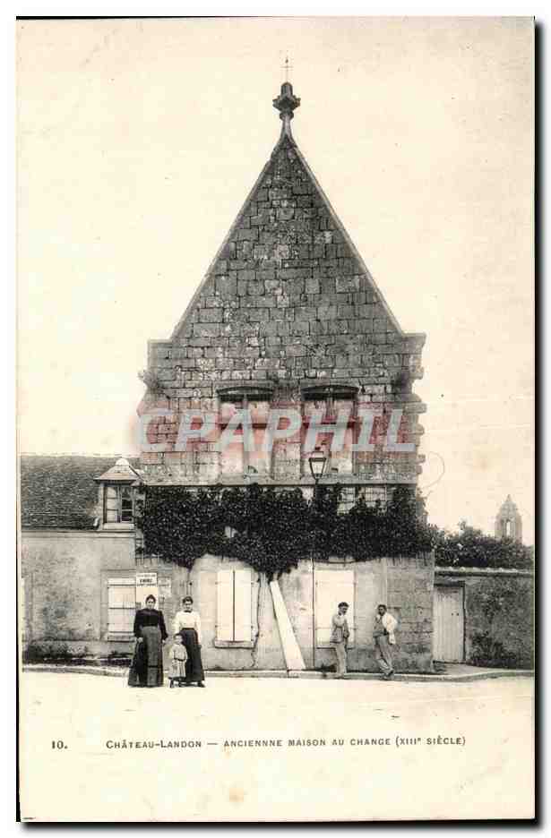 CPA Chateau Landon Anciennne Maison Au Change