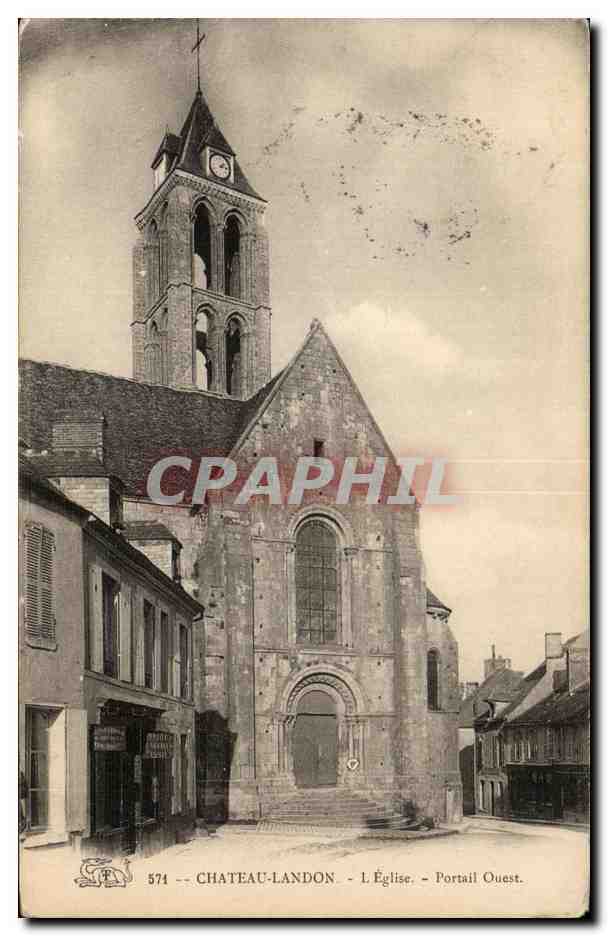 CPA Chateau Landon L eglise Portail Ouest