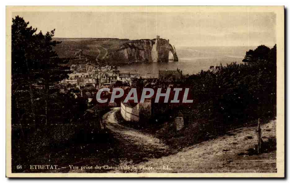 CPA Etretat Vue prise du Chemin de la Plage