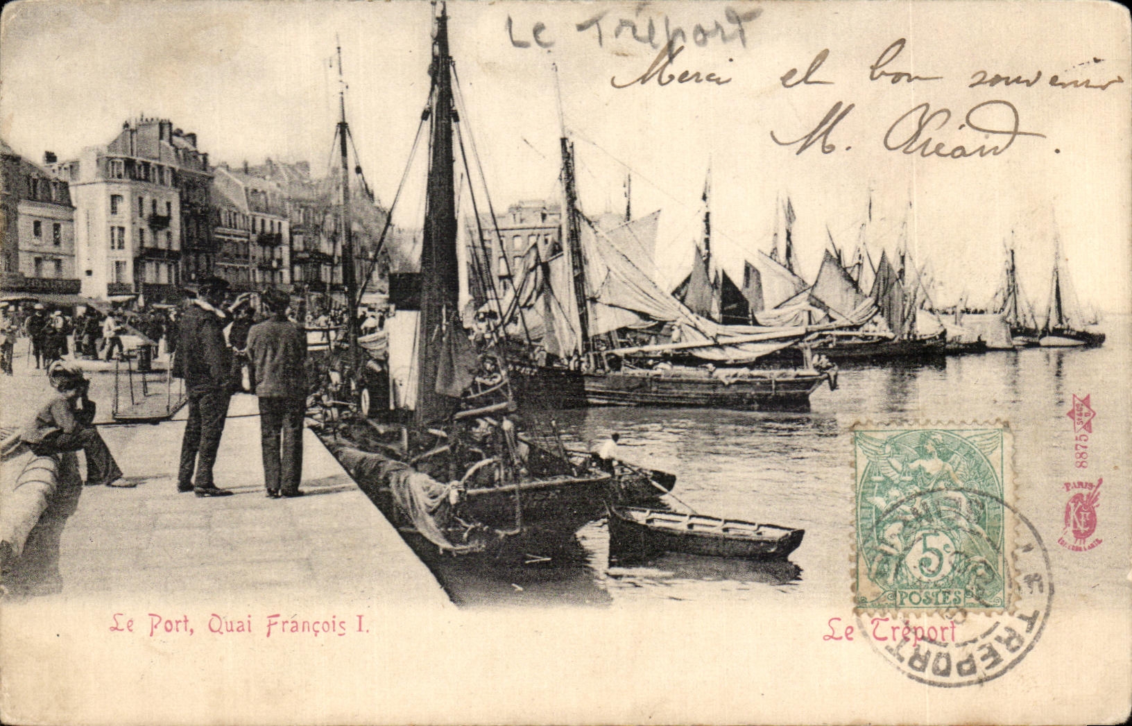 CPA Le port Quai Francois lLe Treport Bateau 