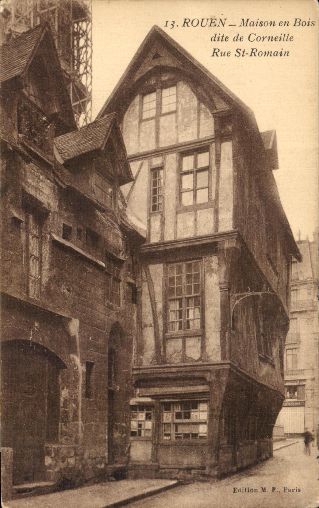CPA Rouen Maison en Bois dite de Corneille Rue St Romain