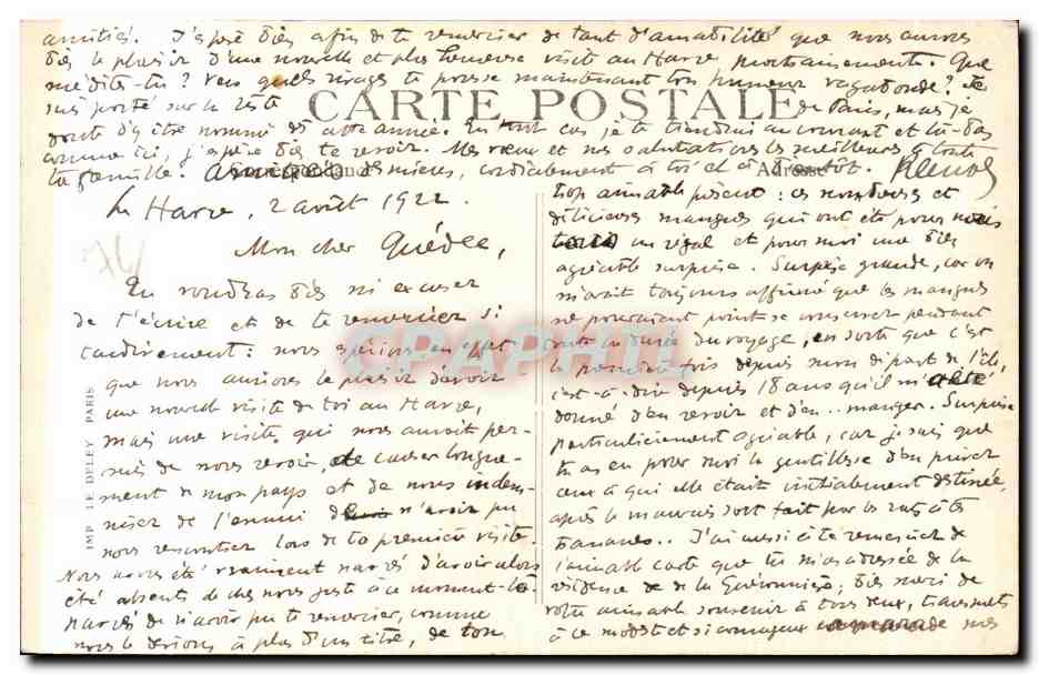 CPA Nice Havrais La Poste et l Avenue Albert l — Rückseite