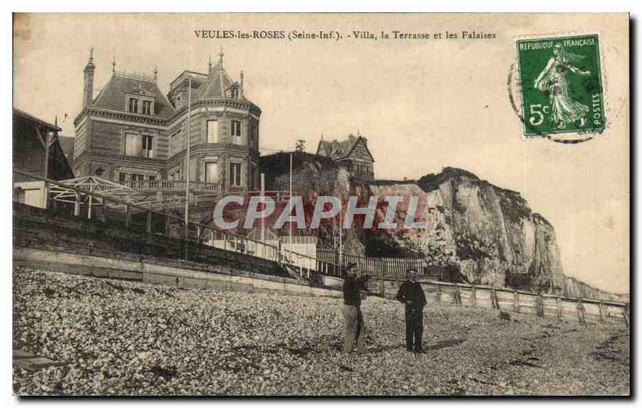 CPA Veules les Roses Villa la Terrasse et les Falaises