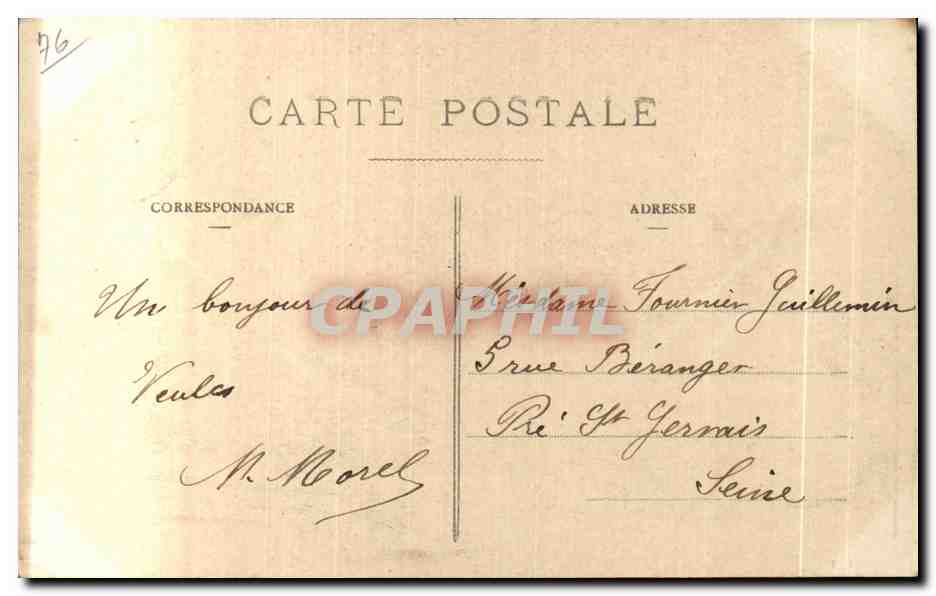 CPA Veules les Roses Villa la Terrasse et les Falaises — Rückseite