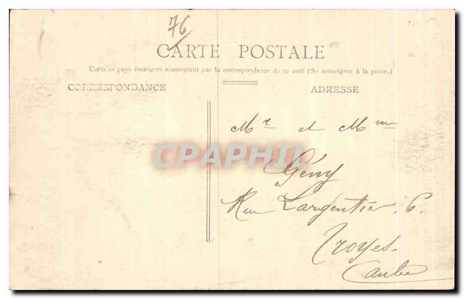 CPA Le Havre Le Bassin du Commerce et le Grand Theatre Bateau — Rückseite