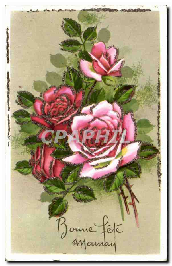 CPA Fantaisie Fleurs Bonne Fete Maman