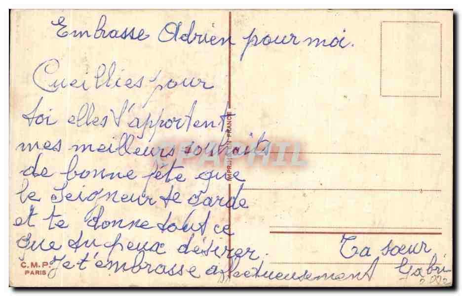 CPA Fantaisie Fleurs Bonne Fete Roses — Rückseite