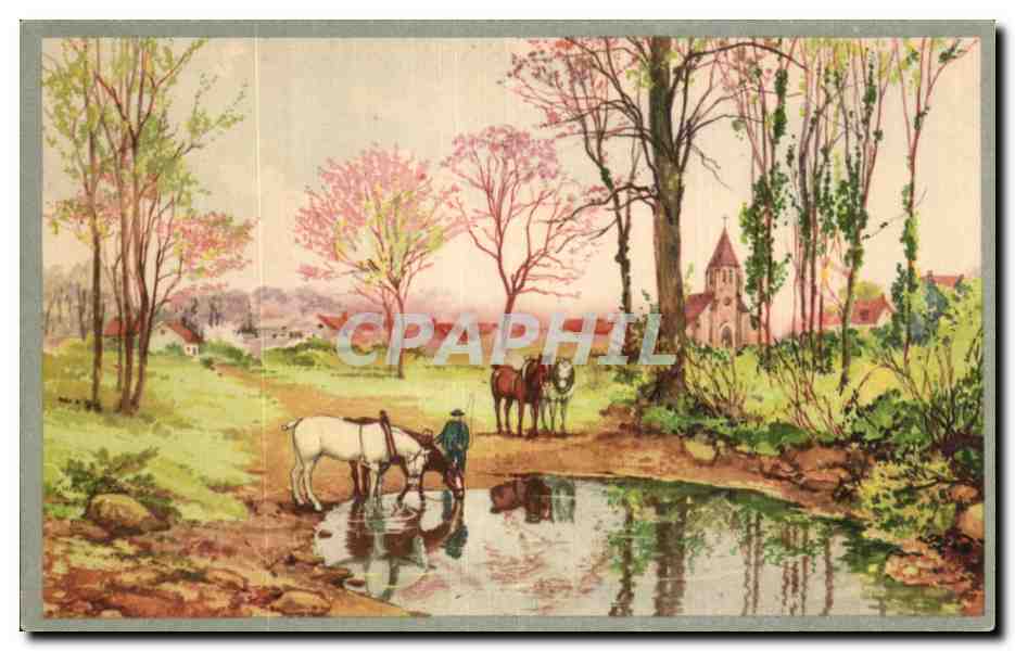 CPA Fantaisie Scene bucolique