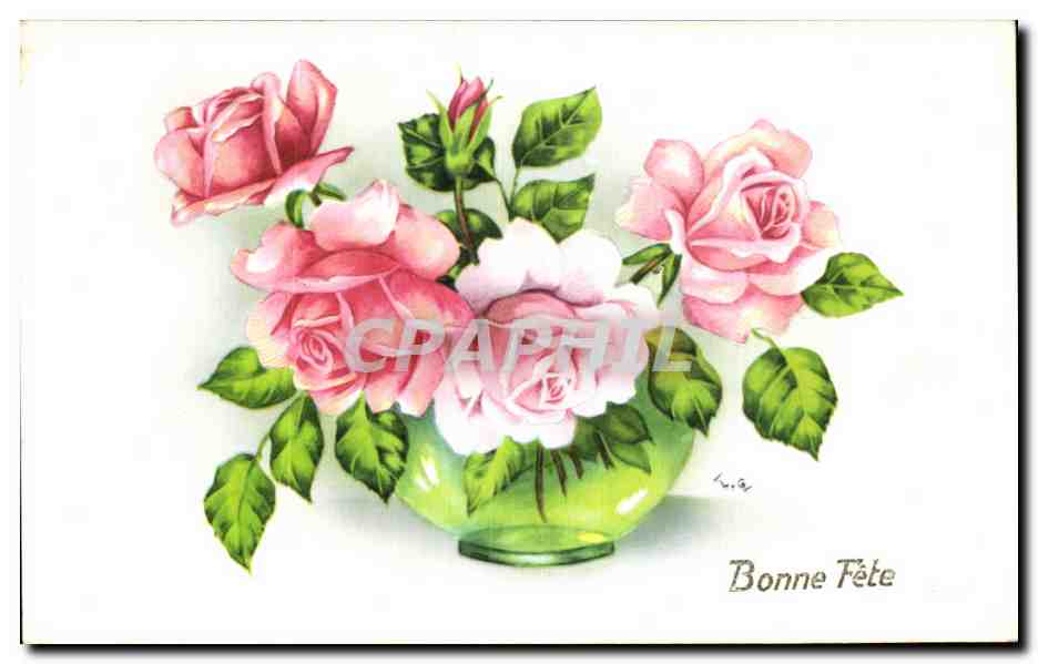 CPA Fantaisie Fleur Bonne Fete