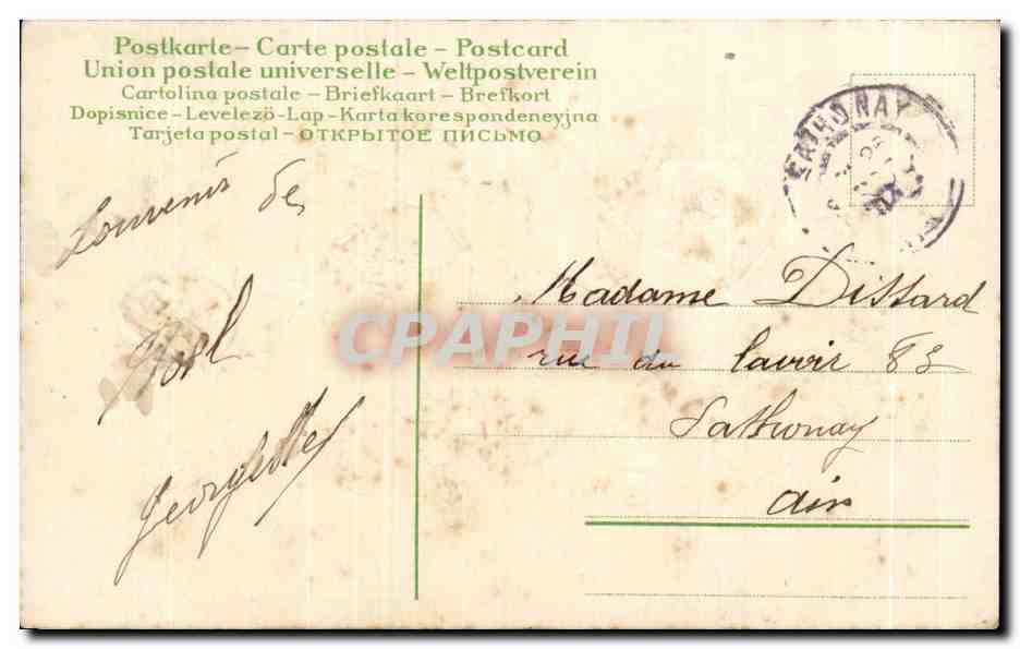 CPA Fantaisie Fleur Souvenir affectueux Roses  — Verso