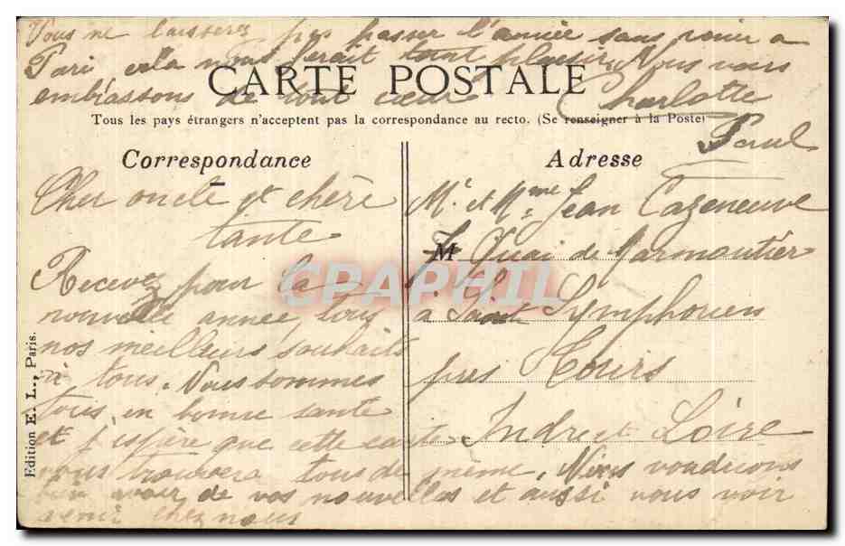 CPA Fantaisie Fleur Bonne et heureuse annee — Verso