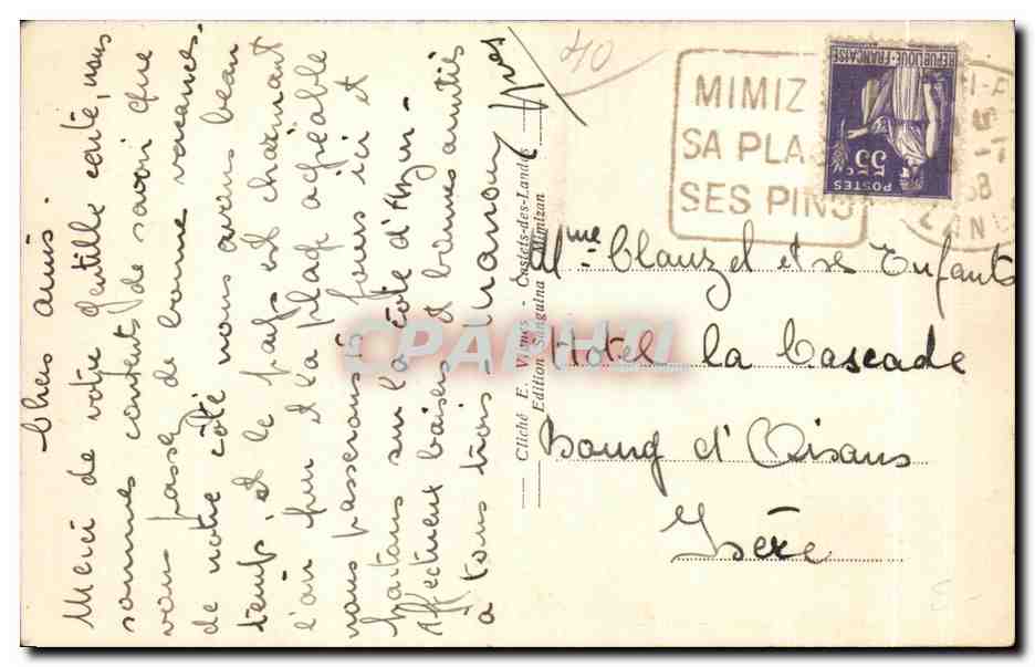 CPA Mimizan la Foret Les Pins — Rückseite