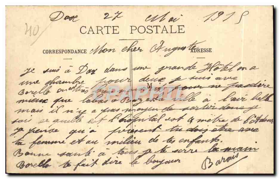 CPA Dax Etablissement des Thermes Vue de Face — Rückseite