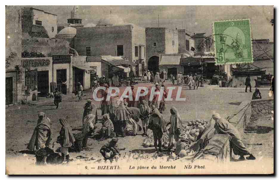 CPA Tunisie Bizerte La Place du Marche