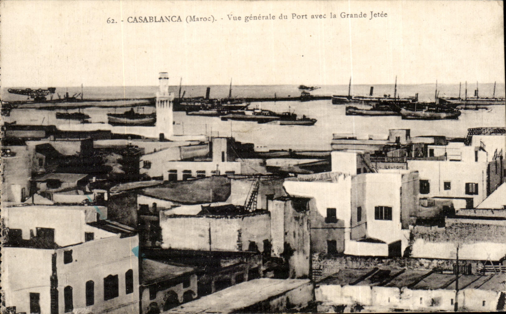 CPA Maroc Casablanca Vue generale du Port avec la Grande Jetee