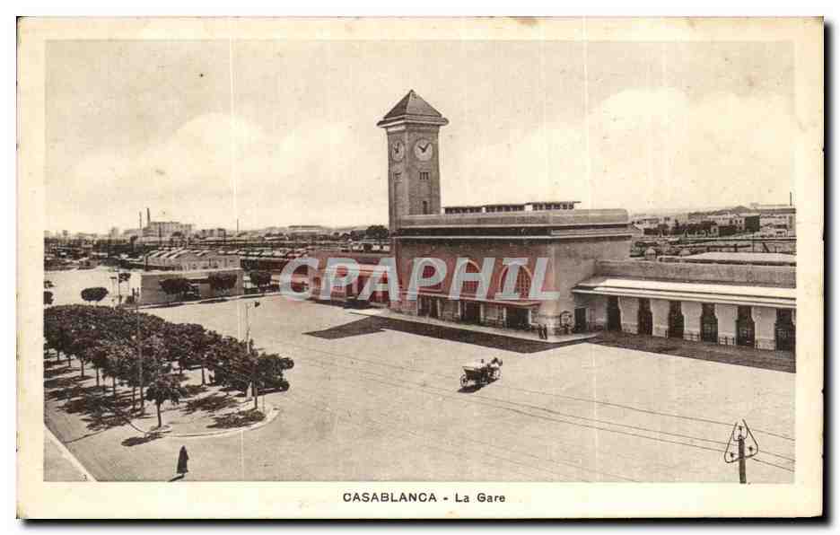 CPA Maroc Casablanca La Gare