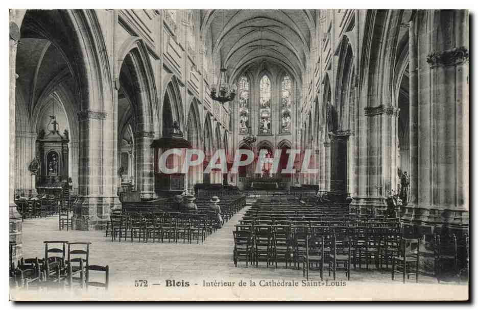 CPA Blois Interieur de la cathedrale Saint Louis 
