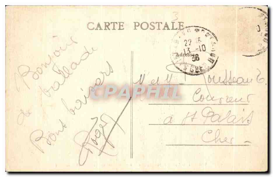 CPA Saint Amand Montrond Vue sur le Cher et Montrond — Verso